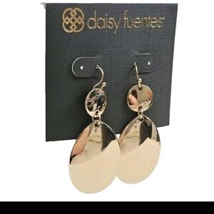 Daisy Fuentes Shiny Gold Oval Earrings